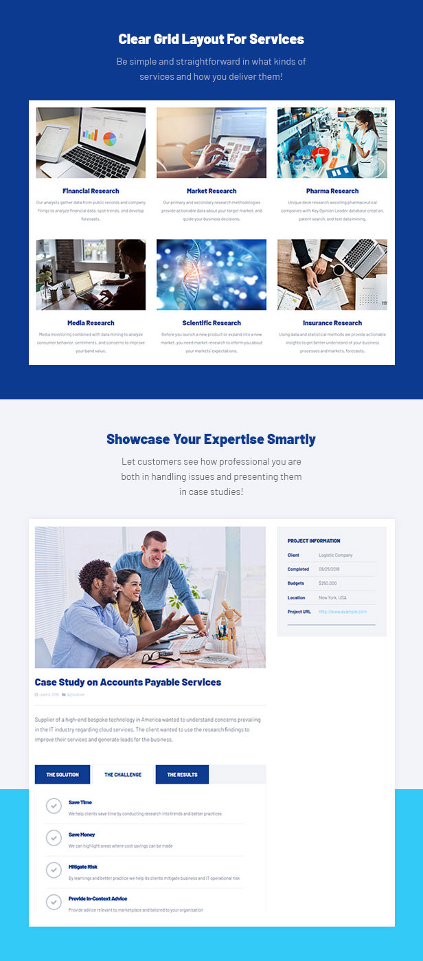 Unternehmensberatung WordPress Theme - Grid Blog Service